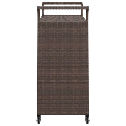 barvogn med skuffe 100x45x97 cm polyrattan brun