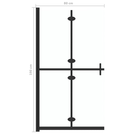 foldbar brusevæg 80x190 cm transparent sikkerhedsglas