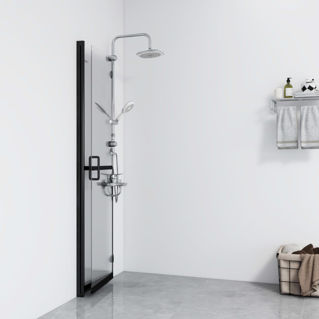 foldbar brusevæg 110x190 cm transparent sikkerhedsglas