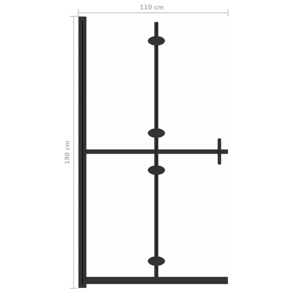 foldbar brusevæg 110x190 cm transparent sikkerhedsglas