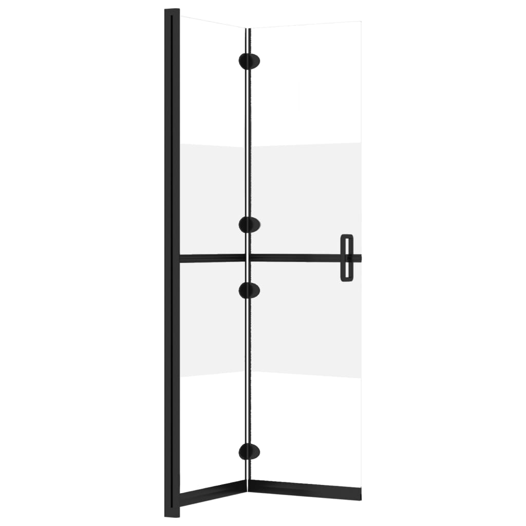 foldbar brusevæg 80x190 cm halvt matteret sikkerhedsglas