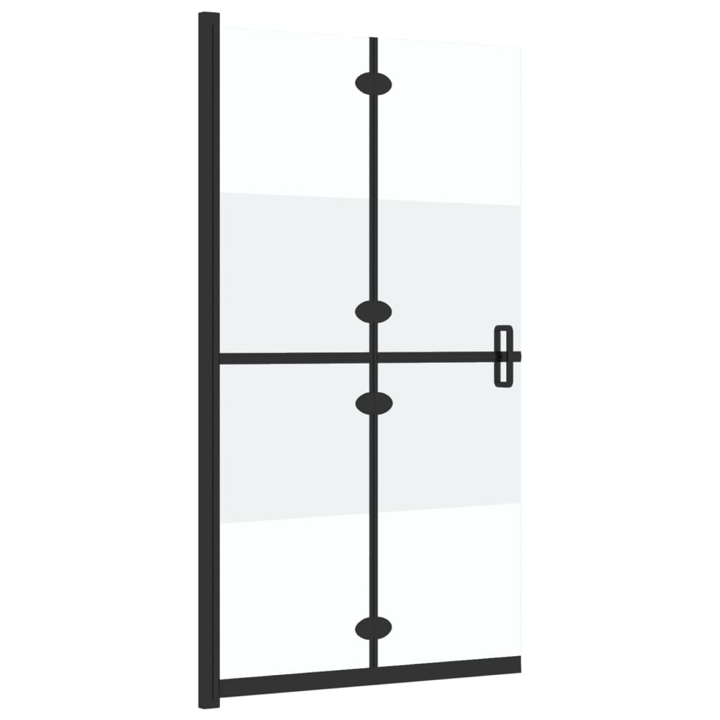 foldbar brusevæg 90x190 cm halvt matteret sikkerhedsglas