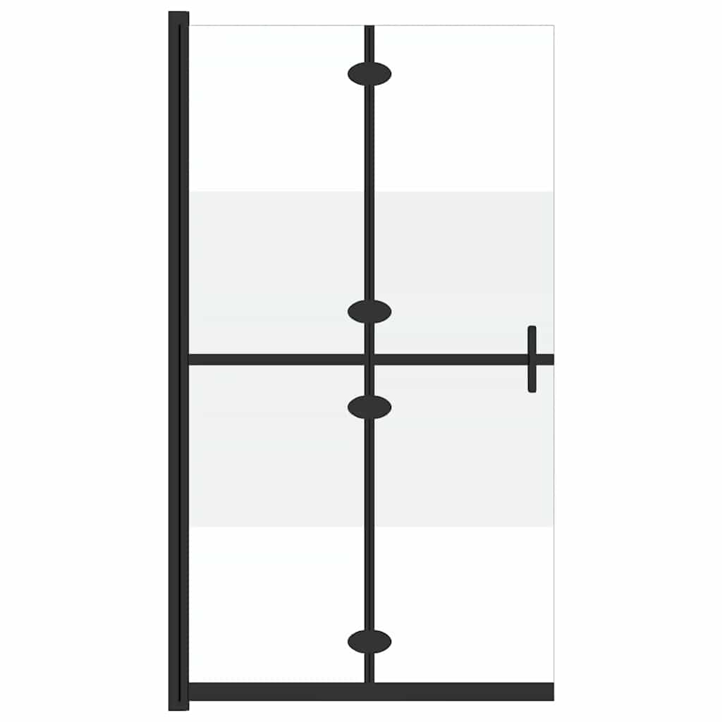 foldbar brusevæg 100x190 cm halvt matteret sikkerhedsglas