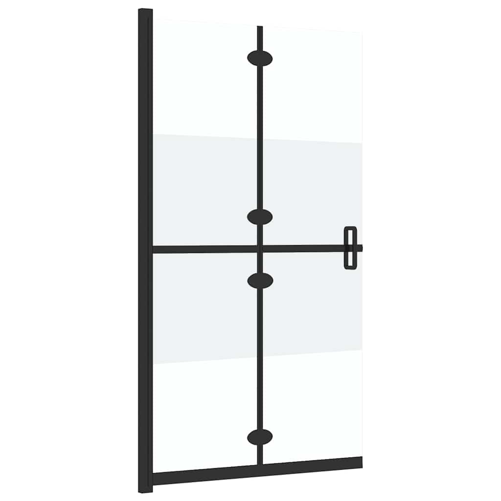 foldbar brusevæg 100x190 cm halvt matteret sikkerhedsglas