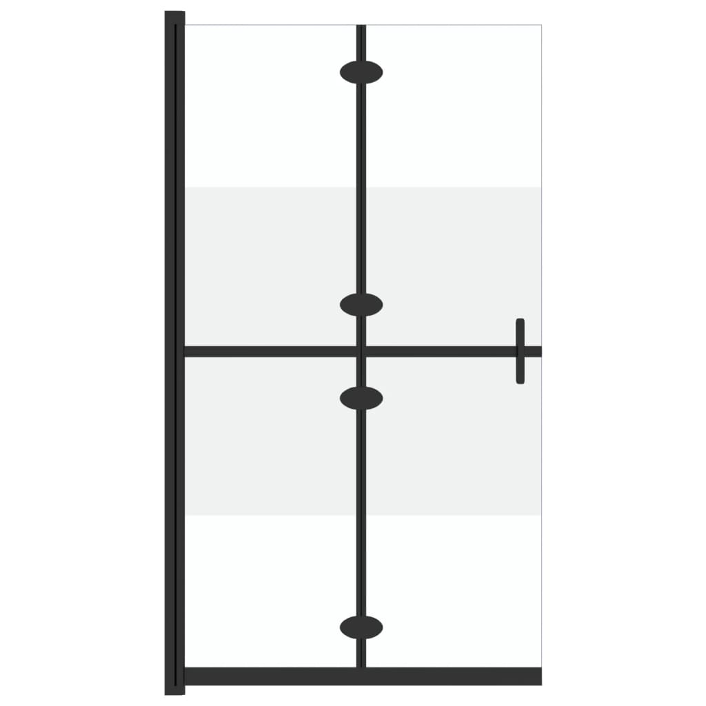 foldbar brusevæg 110x190 cm halvt matteret sikkerhedsglas