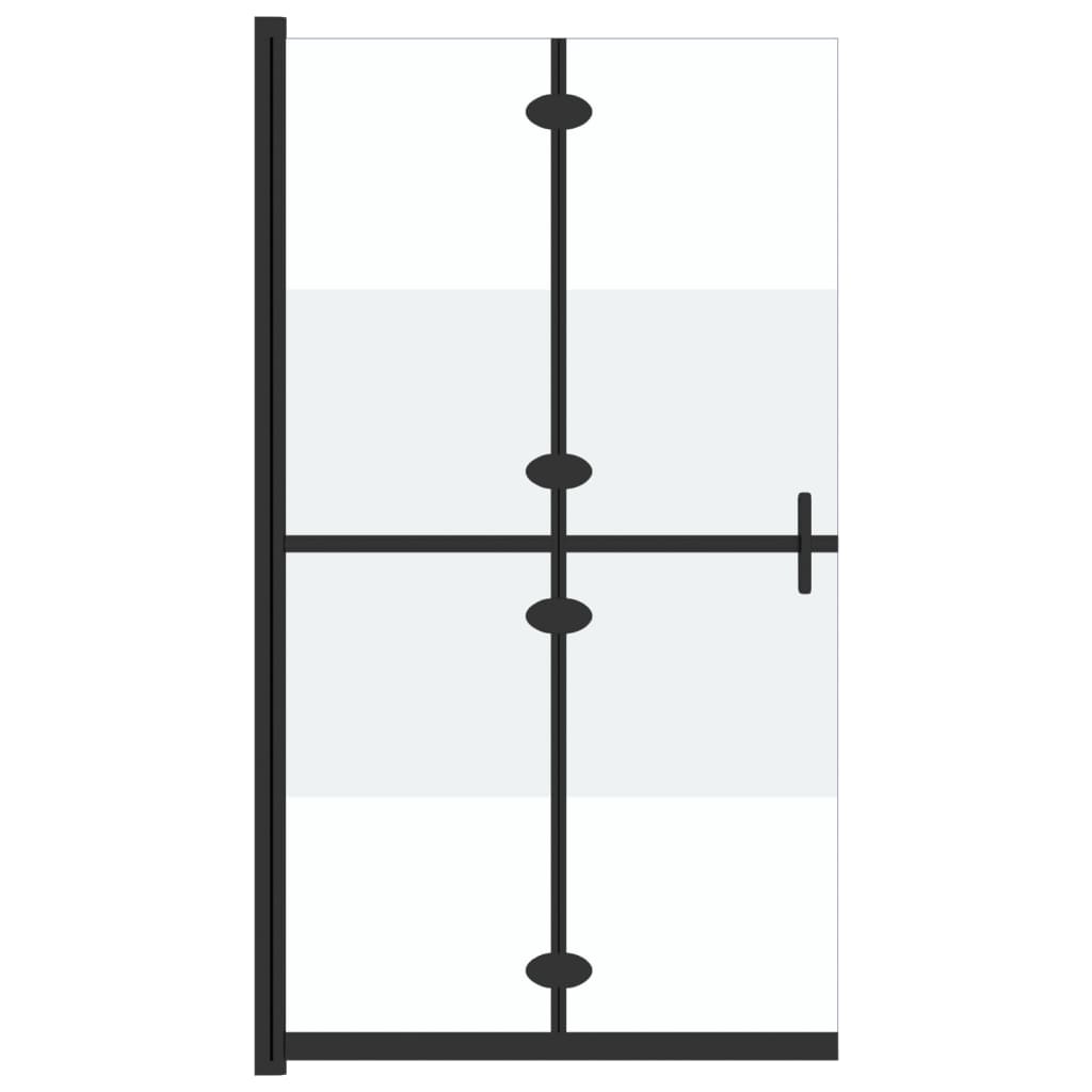 foldbar brusevæg 120x190 cm halvt matteret sikkerhedsglas