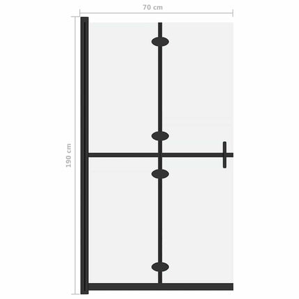 foldbar brusevæg 70x190 cm matteret sikkerhedsglas