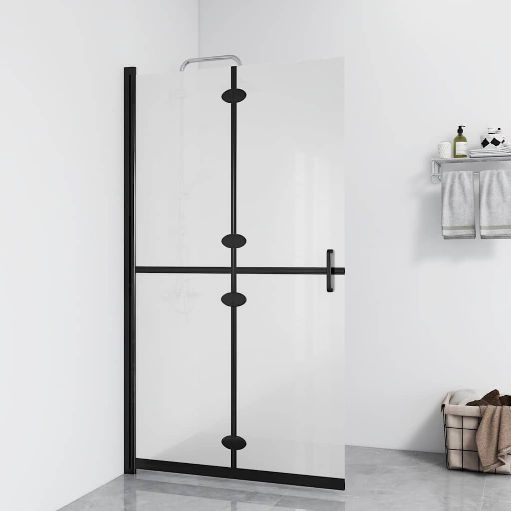 foldbar brusevæg 70x190 cm matteret sikkerhedsglas