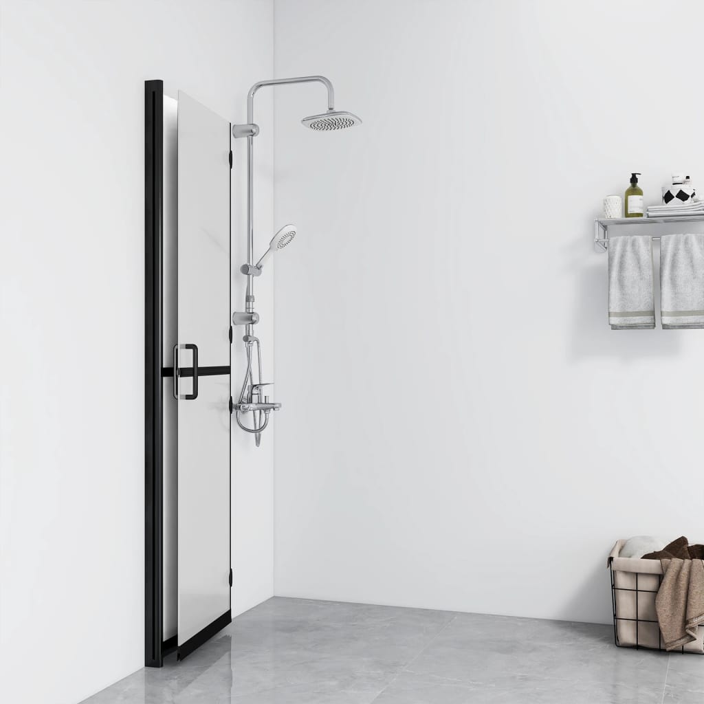 foldbar brusevæg 80x190 cm matteret sikkerhedsglas