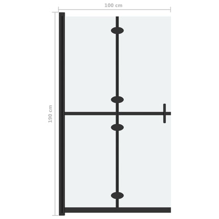 foldbar brusevæg 100x190 cm matteret sikkerhedsglas