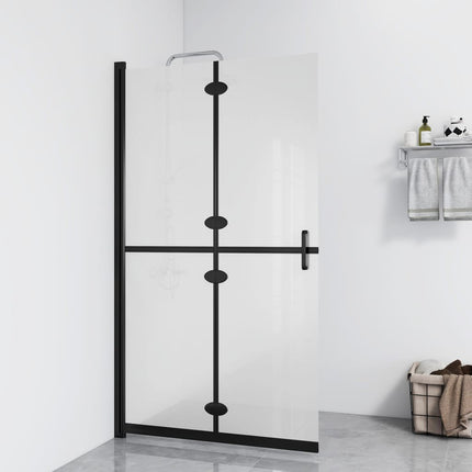 foldbar brusevæg 110x190 cm matteret sikkerhedsglas