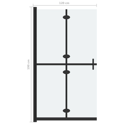 foldbar brusevæg 120x190 cm matteret sikkerhedsglas