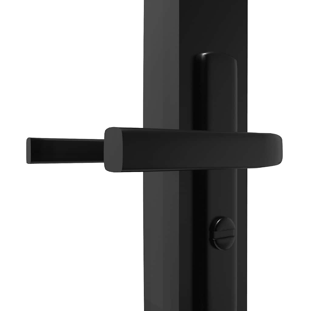 indvendig dør 76x201,5 cm sikkerhedsglas og aluminium sort