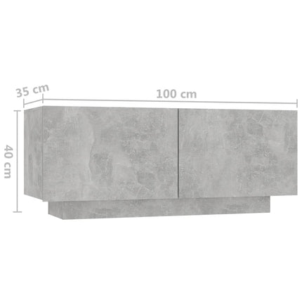 sengeskab 100x35x40 cm konstrueret træ betongrå