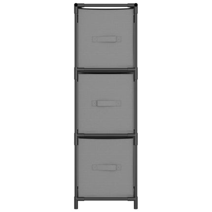opbevaringsskab med 3 stofkurve 34x34x101 cm stål grå