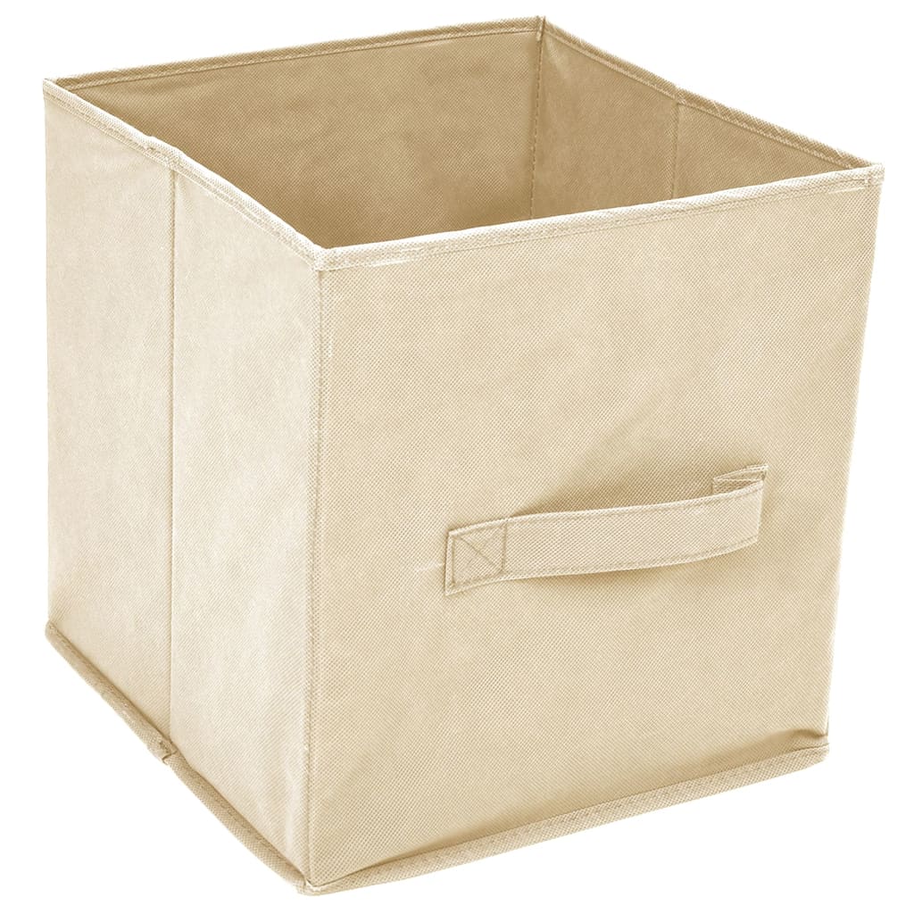 opbevaringsreol med 4 stofkurve 63x30x71 cm stål cremefarvet