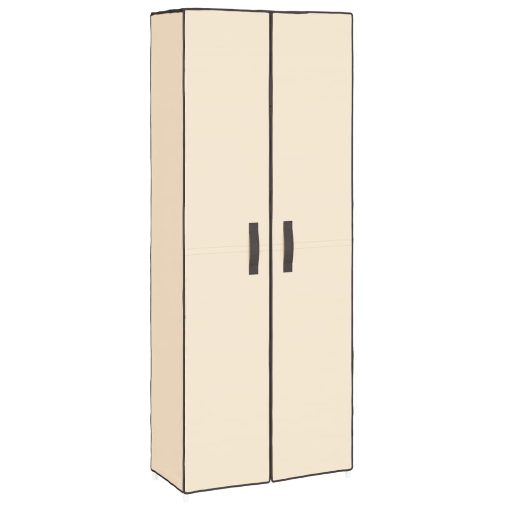 skoskab 60x30x166 stof cremefarvet