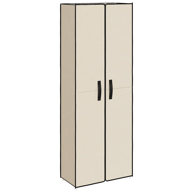 skoskab 60x30x166 stof cremefarvet