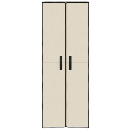 skoskab 60x30x166 stof cremefarvet