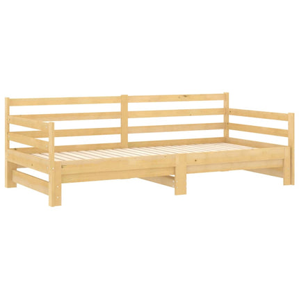 daybed med udtræk 2x(90x200) cm massivt fyrretræ