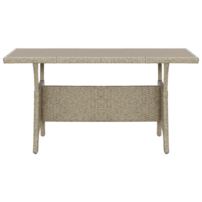 havebord 120x70x66 cm polyrattan grå