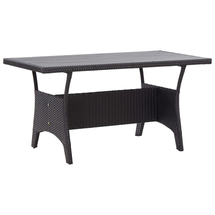 havebord 120x70x66 cm polyrattan sort