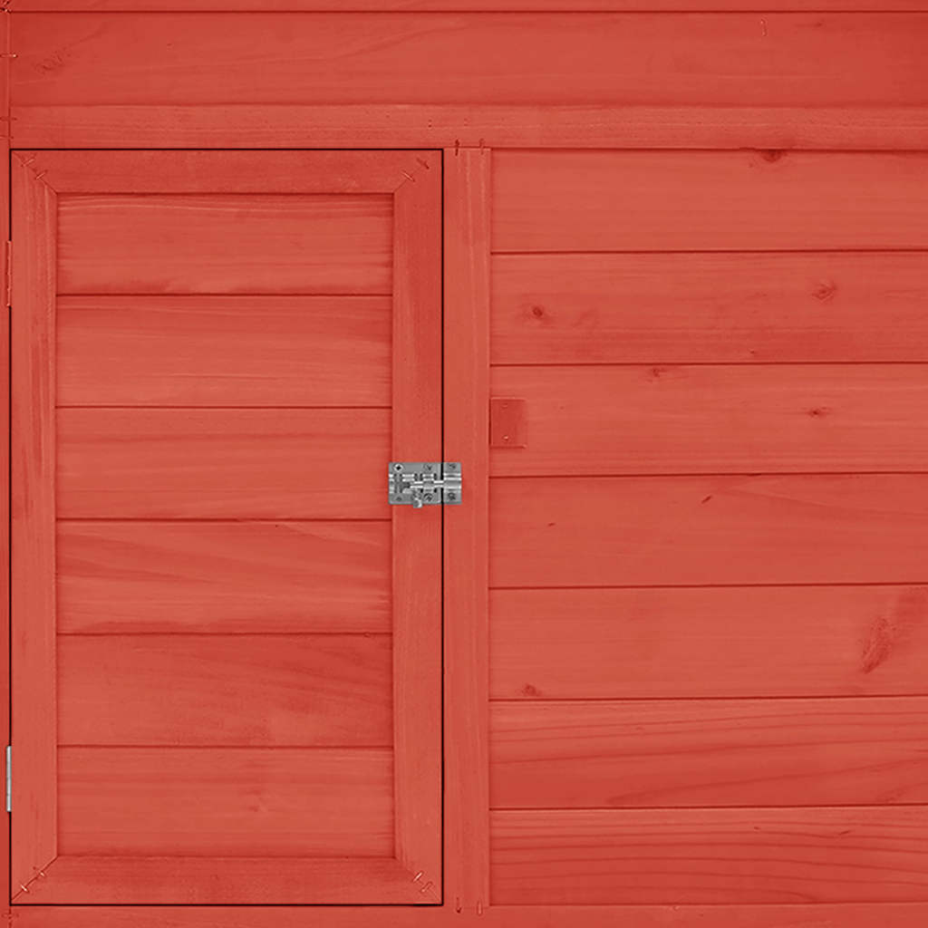 hønsehus 150x96x110 cm massivt grantræ rød og hvid