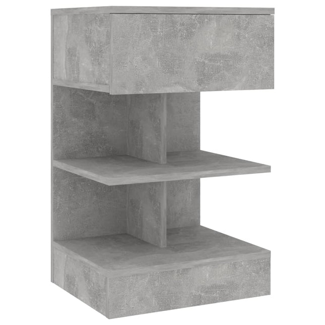sengebord 40x35x65 cm konstrueret træ betongrå