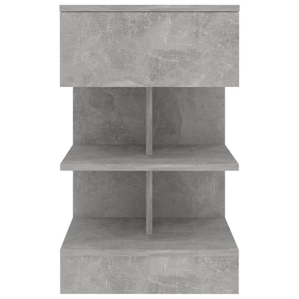 sengebord 40x35x65 cm konstrueret træ betongrå