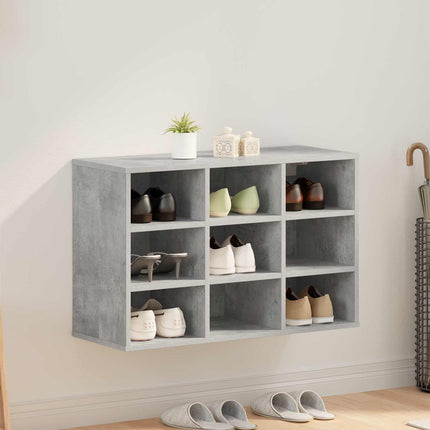 Sko skab med hylde Betongrå 77,5 x 30 x 51 cm Konstrueret træ