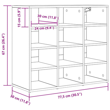 Sko skab med hylde Hvid 77,5 x 30 x 67 cm Konstrueret træ