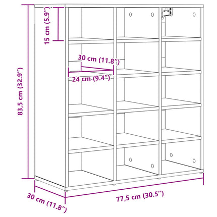 Sko skab 77,5 x 30 x 83,5 cm Konstrueret træ Hvid