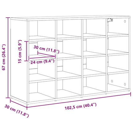 Sko skab 103 x 30 x 67 cm Konstrueret træ Betongrå