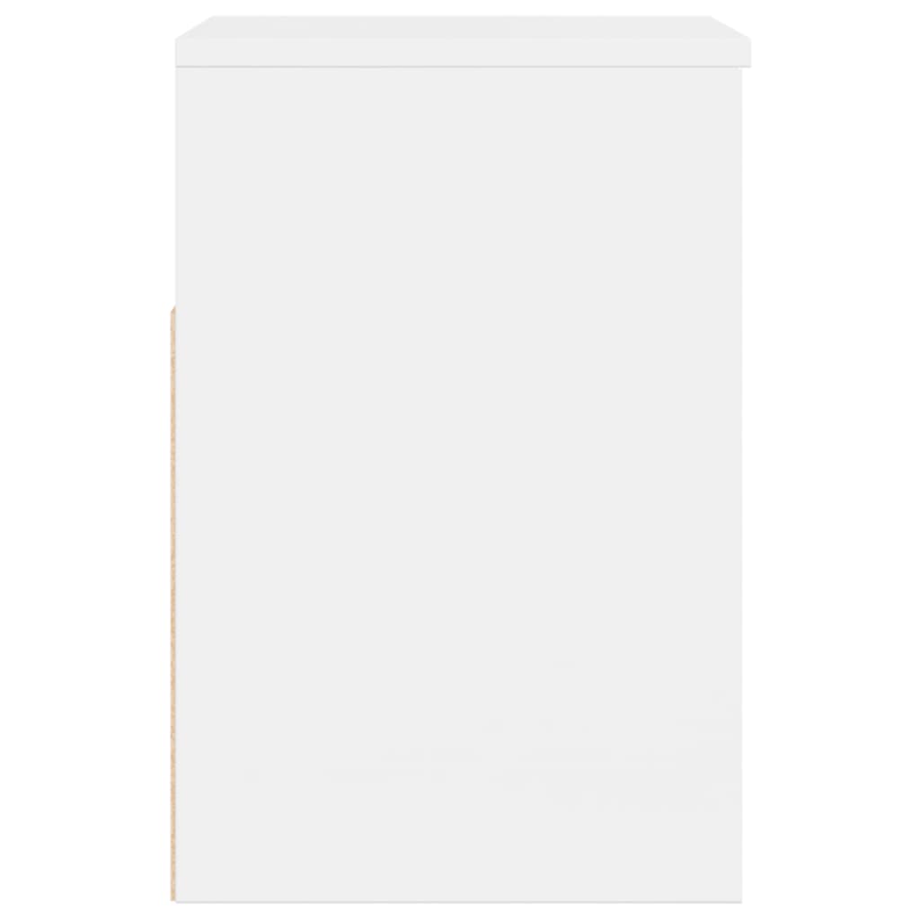 skobænk 60x30x45 cm konstrueret træ hvid højglans