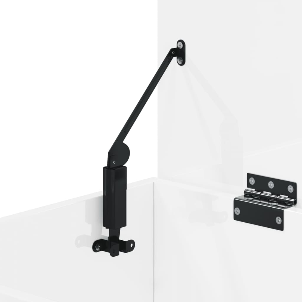 skobænk 60x30x45 cm konstrueret træ hvid højglans