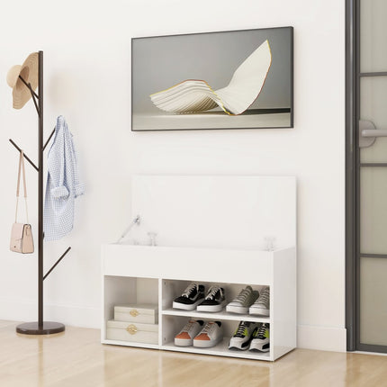skoreol 80x30x45 cm konstrueret træ hvid højglans