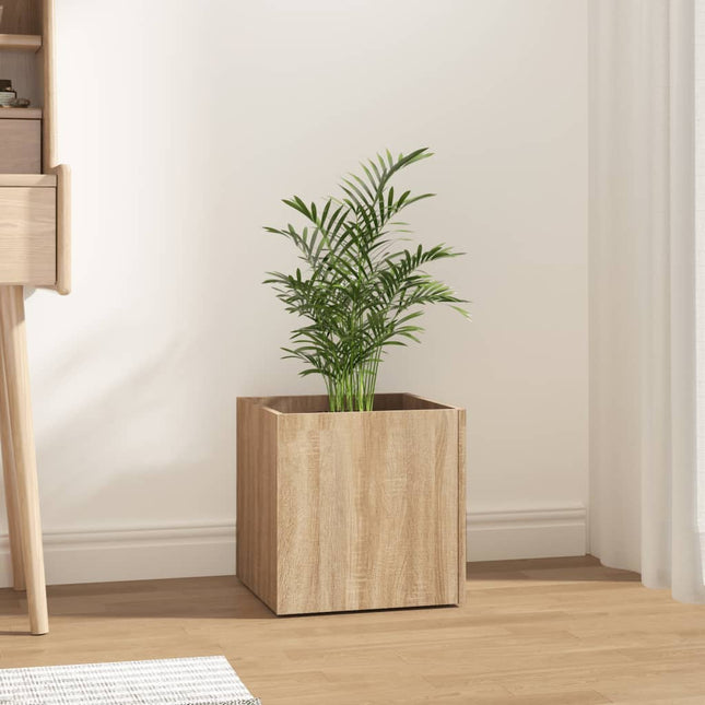 plantekasse 40x40x40 cm konstrueret træ sonoma-eg