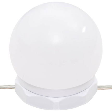 makeupbord med LED-lys 86,5x35x136 cm hvid