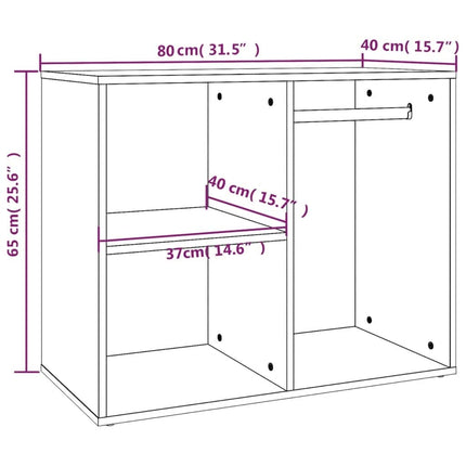 skab 80x40x65 cm konstrueret træ hvid