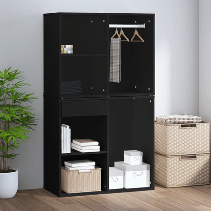 skab 80x40x65 cm konstrueret træ sort