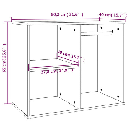 skab 80x40x65 cm konstrueret træ betongrå