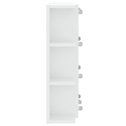 spejlskab med LED-lys 70x16,5x60 cm hvid