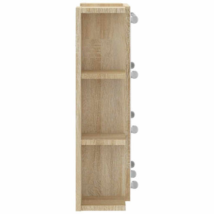 spejlskab med LED-lys 70x16,5x60 cm sonoma-eg