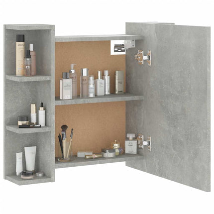spejlskab med LED-lys 70x16,5x60 cm betongrå