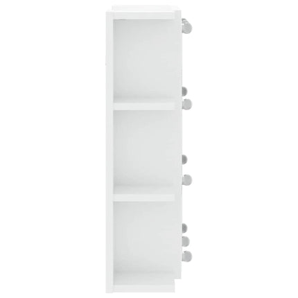 spejlskab med LED-lys 70x16,5x60 cm hvid højglans