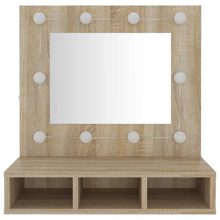 spejlskab med LED-lys 60x31,5x62 cm sonoma-eg