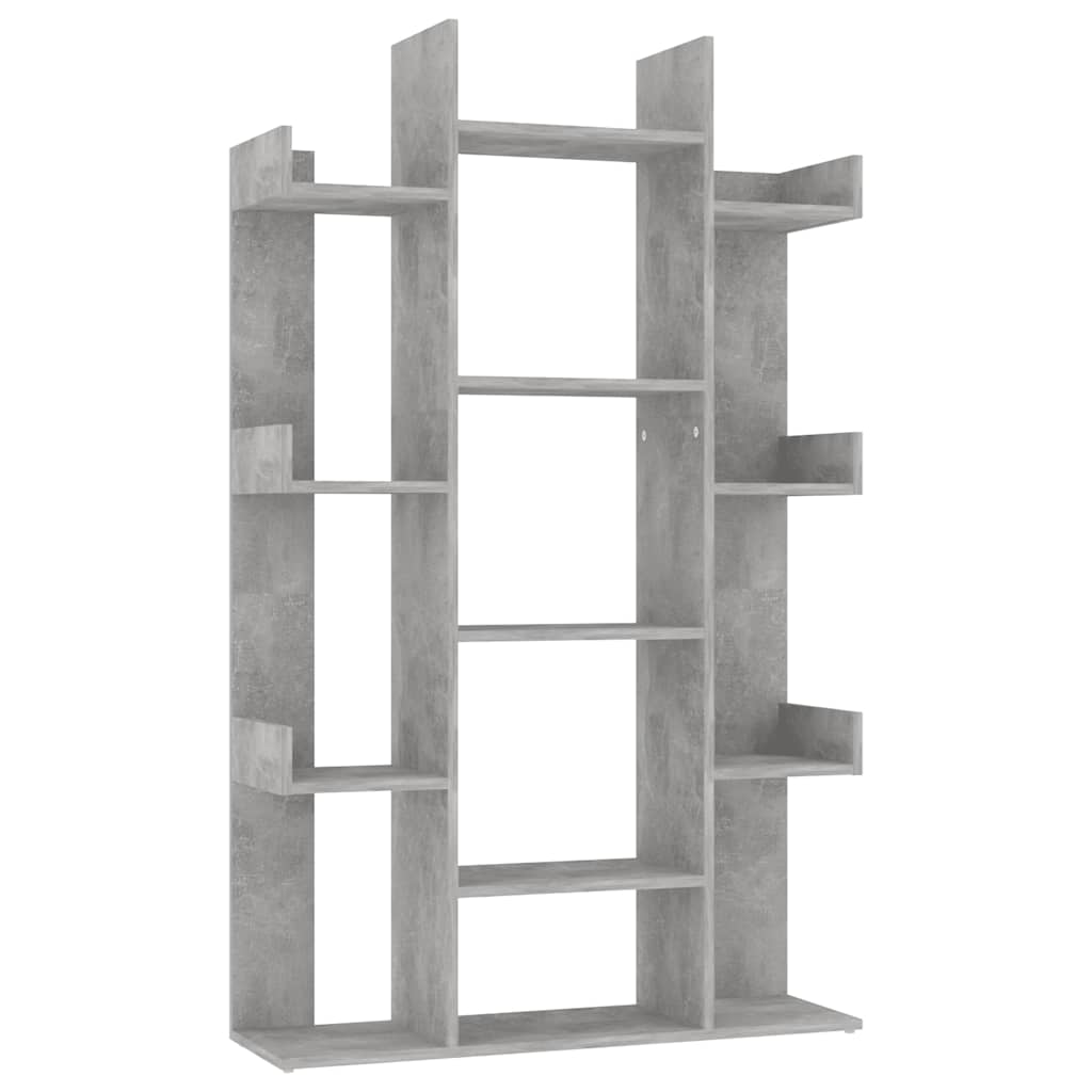 bogreol 86x25,5x140 cm konstrueret træ betongrå billede
