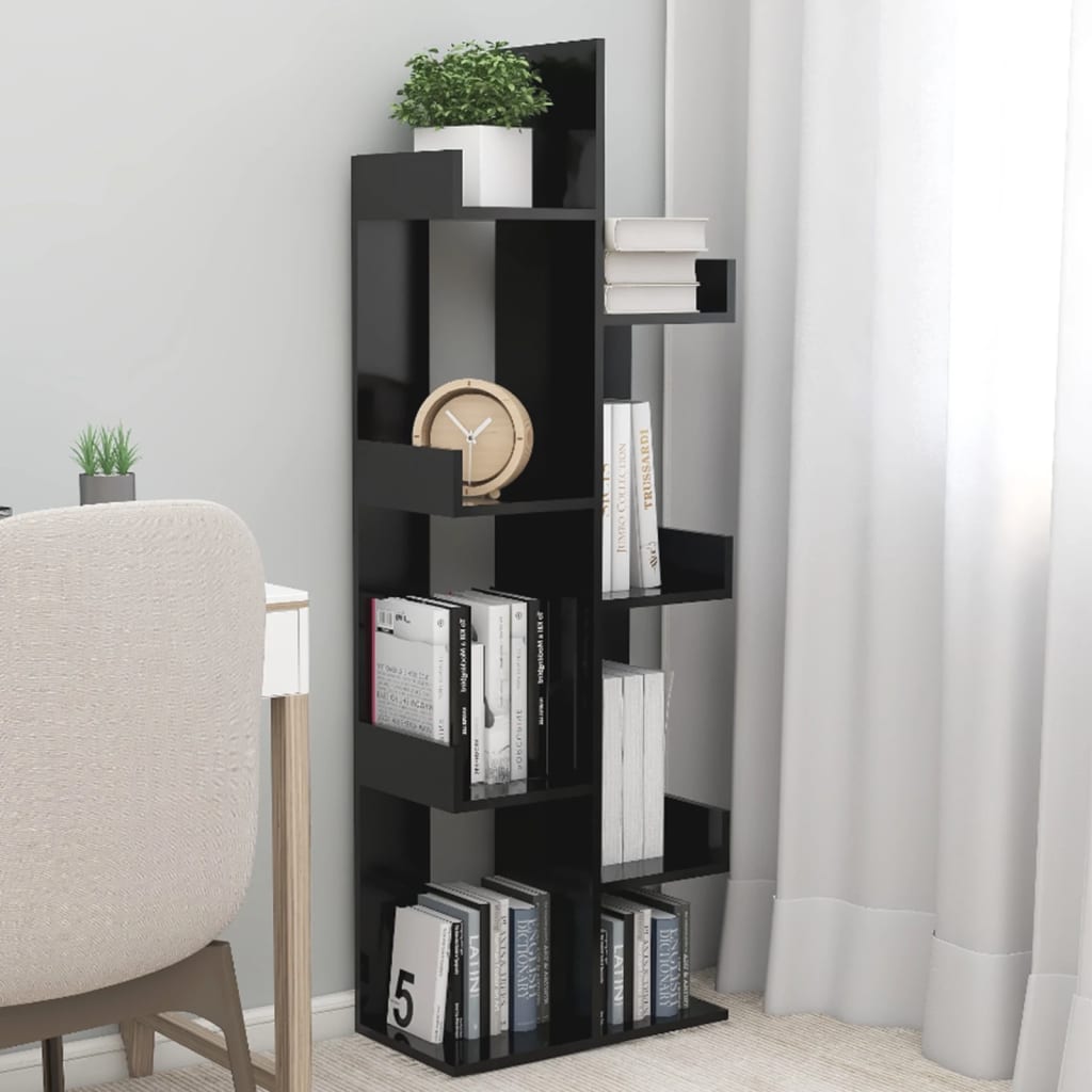 bogreol 48x25,5x140 cm konstrueret træ hvid billede