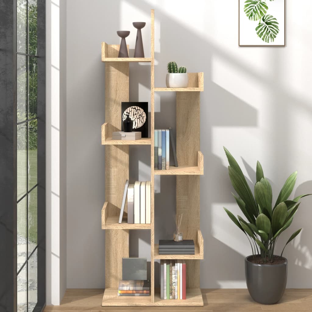 bogreol 48x25,5x140 cm konstrueret træ sonoma-eg billede