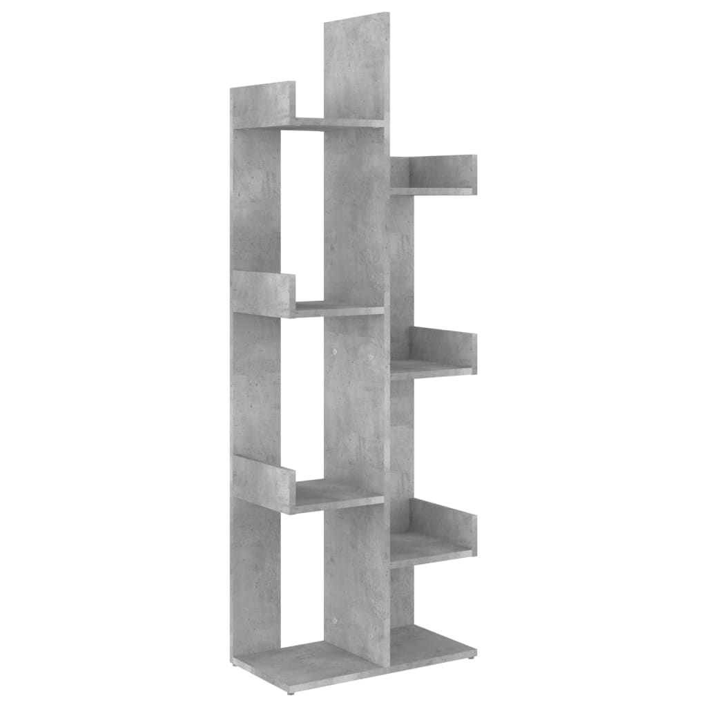 bogreol 48x25,5x140 cm konstrueret træ betongrå billede